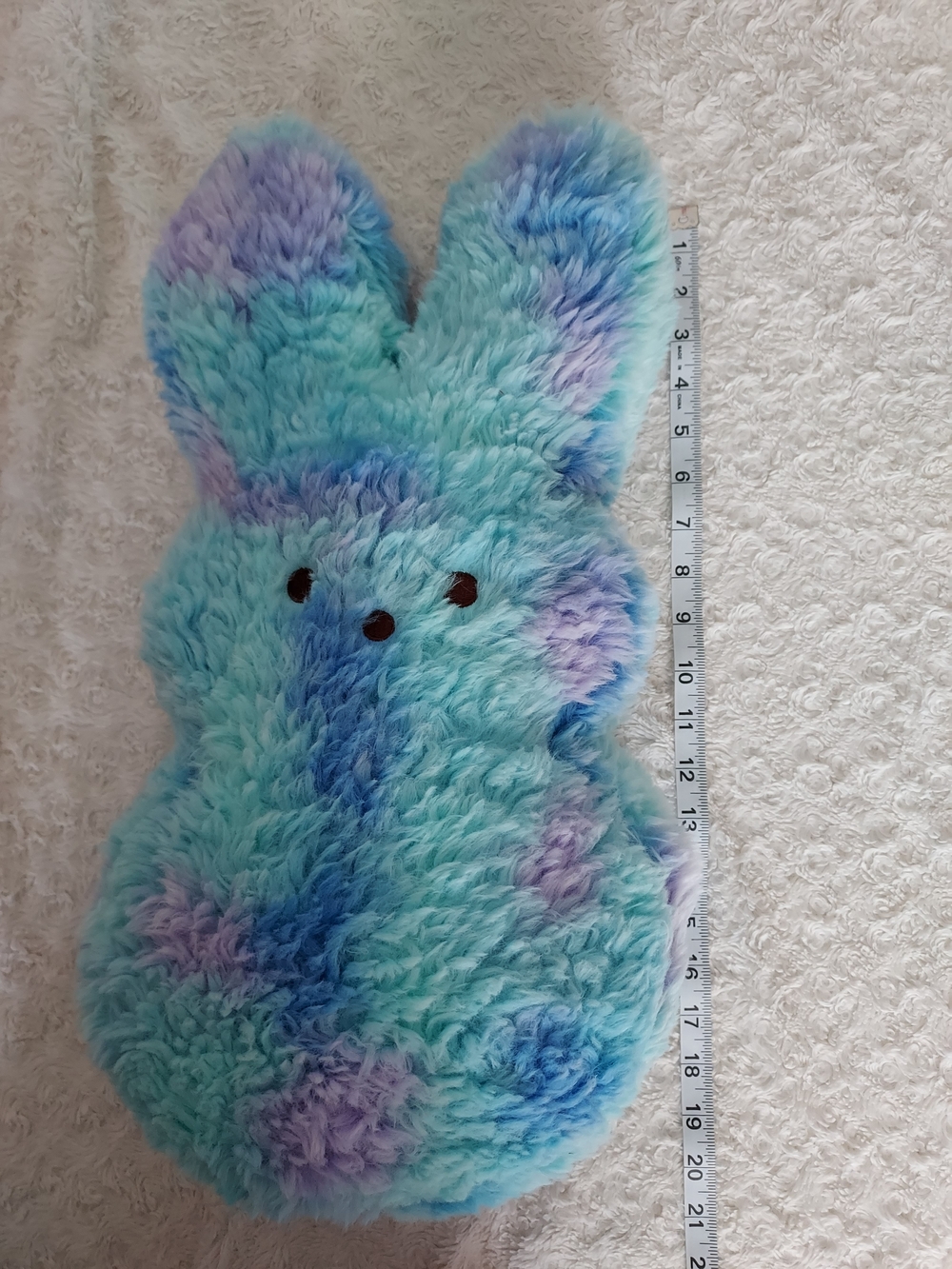 Peeps Pastel Tie-dye Bunny Plush Marshmallow Pillow Aqua, Lavender, Sky Blue - Picture 10 of 11